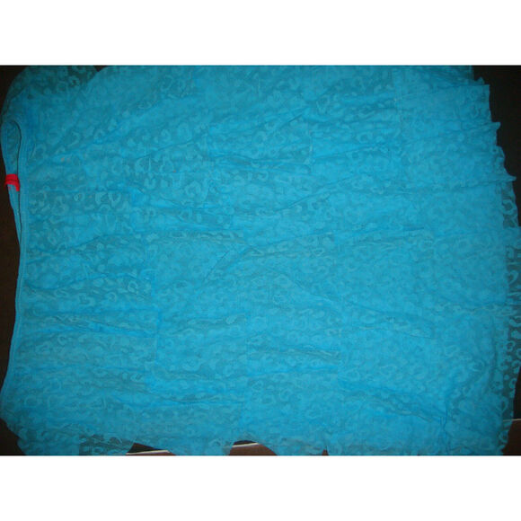 NWT Victoria's Secret COVER UP DRESS SKIRT RUFFLE BLUE cheetah lace M $69+ - Picture 2 of 5